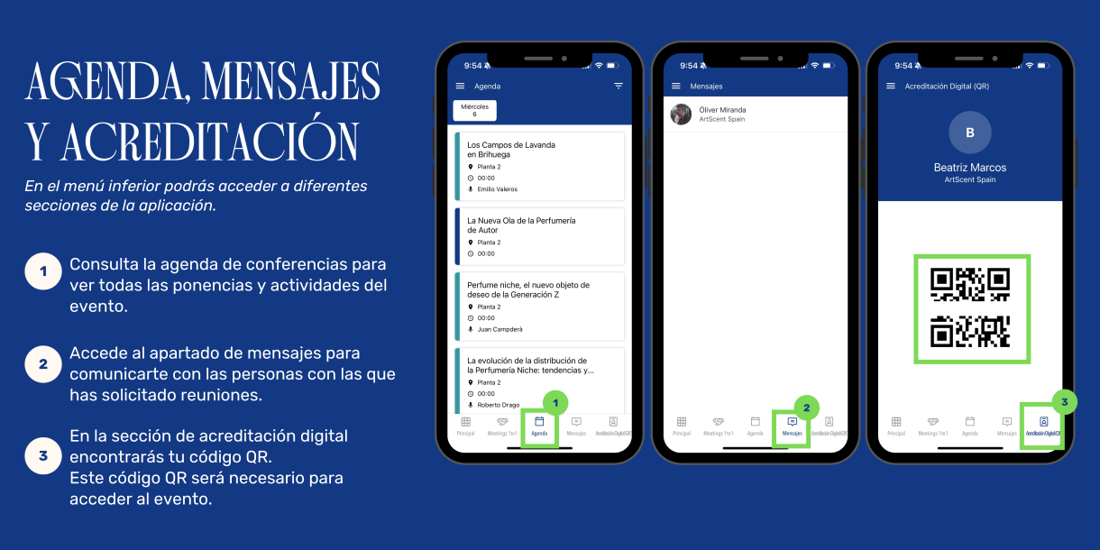 Agenda, mensajes y acreditación